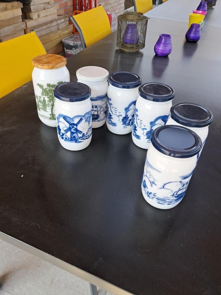 Lot de 7 pots vintage céramique  calvé, Enlèvement