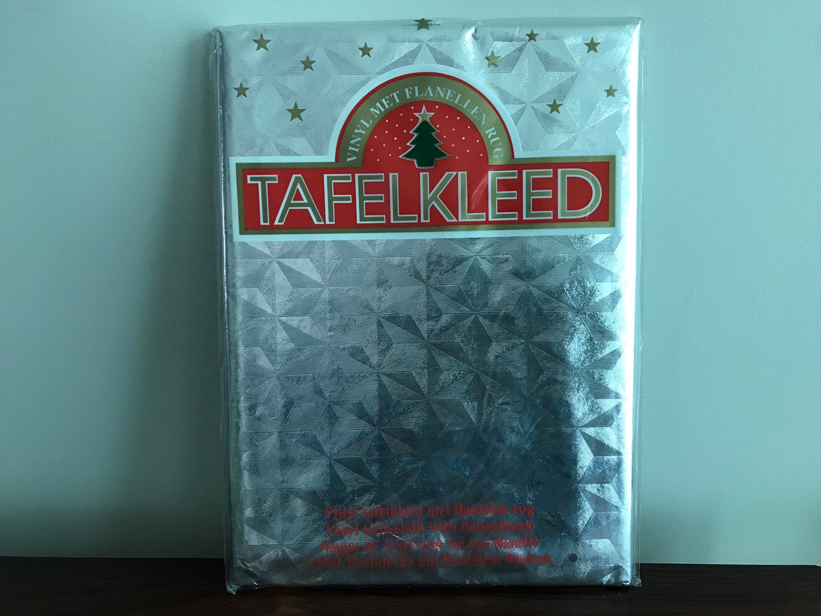 2 x tafelkleed zilverkleurig geometrisch sterrenmotief NIEUW, Ophalen of Verzenden, Nieuw