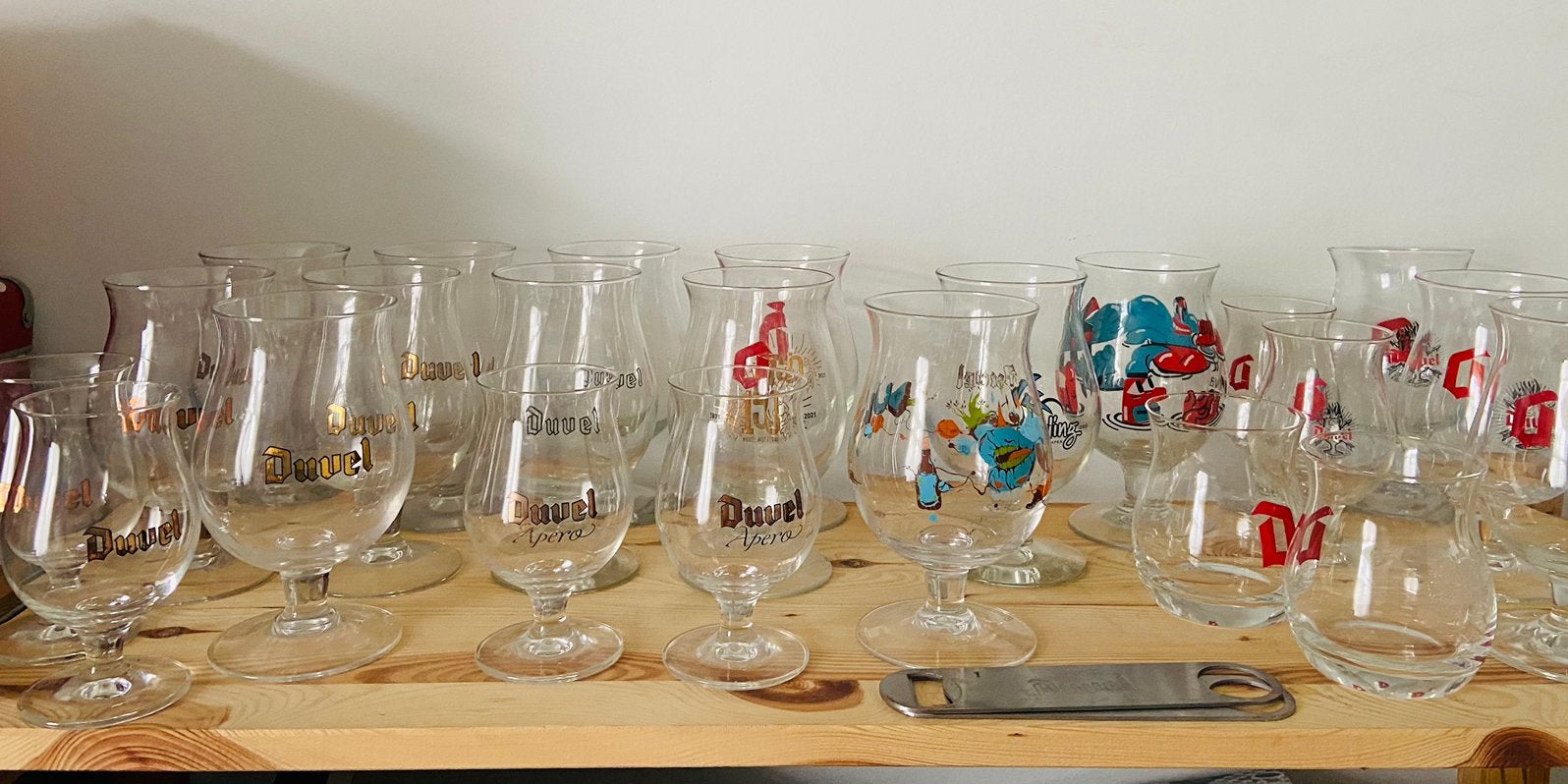 Duvelglazen, incl verzamelglazen, als lot te koop, afhalen, Ophalen, Zo goed als nieuw, Glas of Glazen, Duvel