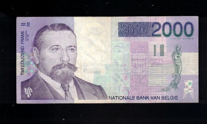 Billet belge 2000 Frank - Victor Horta - 2, Enlèvement ou Envoi, Billets en vrac