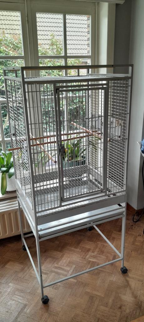 Prachtige stalen stevige vogelkooi.., Ophalen of Verzenden, Gebruikt, Metaal, Vogelkooi