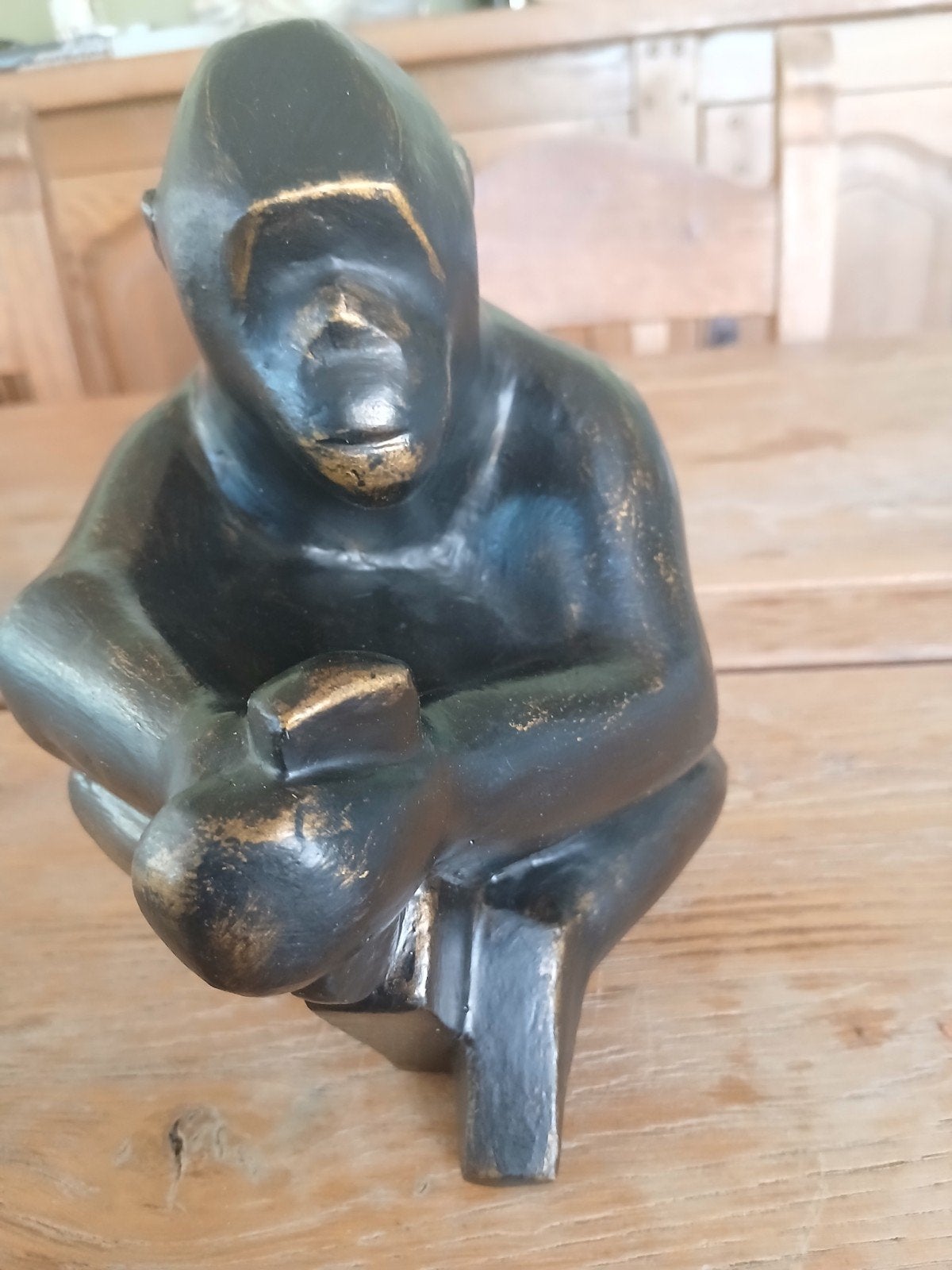 Prachtig Sculptuur Gorilla, Ophalen, Gemerkt, Brons, Beeld