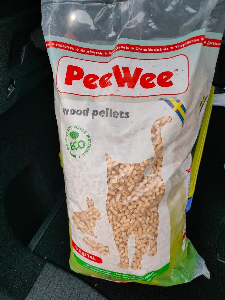 Peewee kattenbak vulling 9 kg - 14 l, Dieren en Toebehoren, Kattenbakken, Ophalen, Nieuw, Gesloten