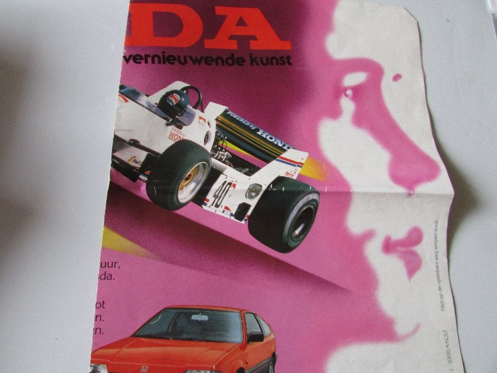 AFFICHE HONDA ; 84 x 59 cm, Enlèvement ou Envoi, Rectangulaire vertical, Utilisé, Sport