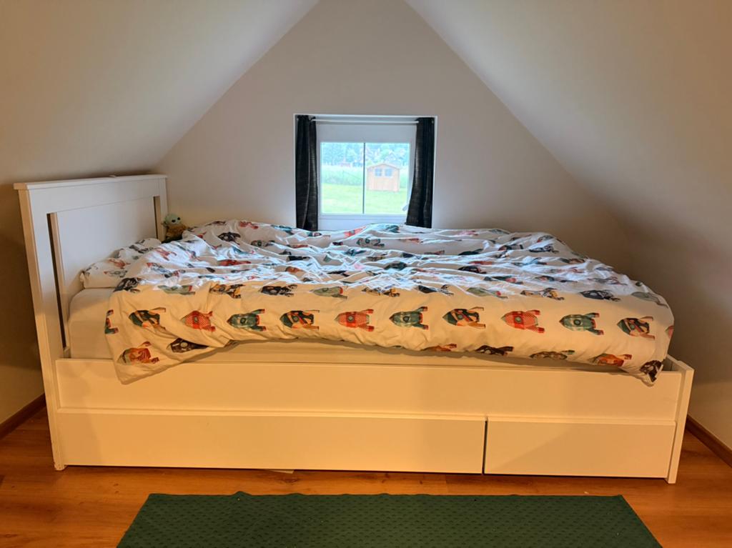 Lit IKEA Songesand 90x200 avec tiroirs, 90 cm, Enlèvement, 200 cm, Blanc
