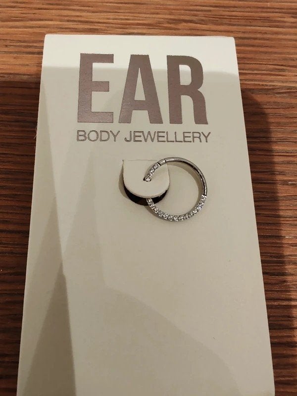 Nieuw juweel piercing oorring, Ophalen of Verzenden, Nieuw, Zilver, Oor- of Traguspiercing