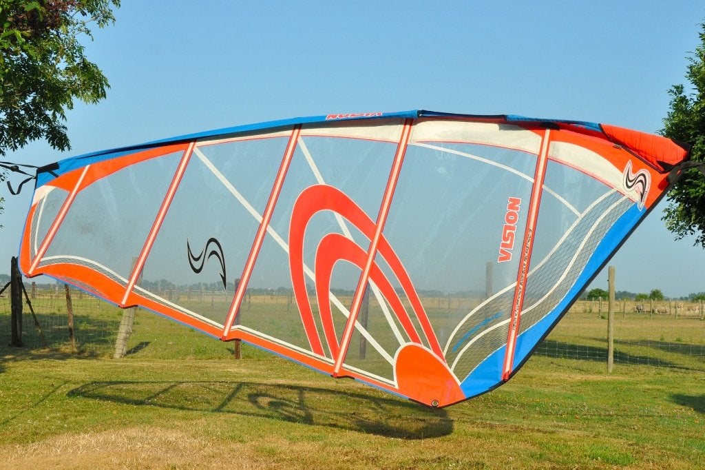 SimmerStyle Vision 4.7m2 - Wave zeil, Watersport en Boten, Gebruikt, 3.5 tot 5 m², Met draagtas, Zeil