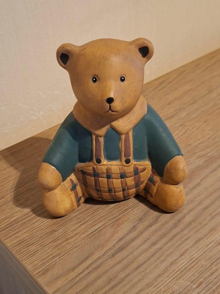 Vintage Teddybeer-spaarpot, Verzamelen, Ophalen of Verzenden, Zo goed als nieuw, Steen, Aardewerk of Keramiek, Dier