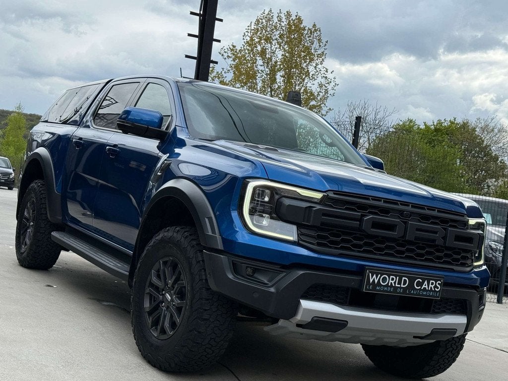Ford Ranger Raptor 3.0 V6 4WD TVAC*BTWIN HARD-TOP DISTRO CAM, Auto's, Ford, 4 deurs, Gebruikt, Blauw, Leder