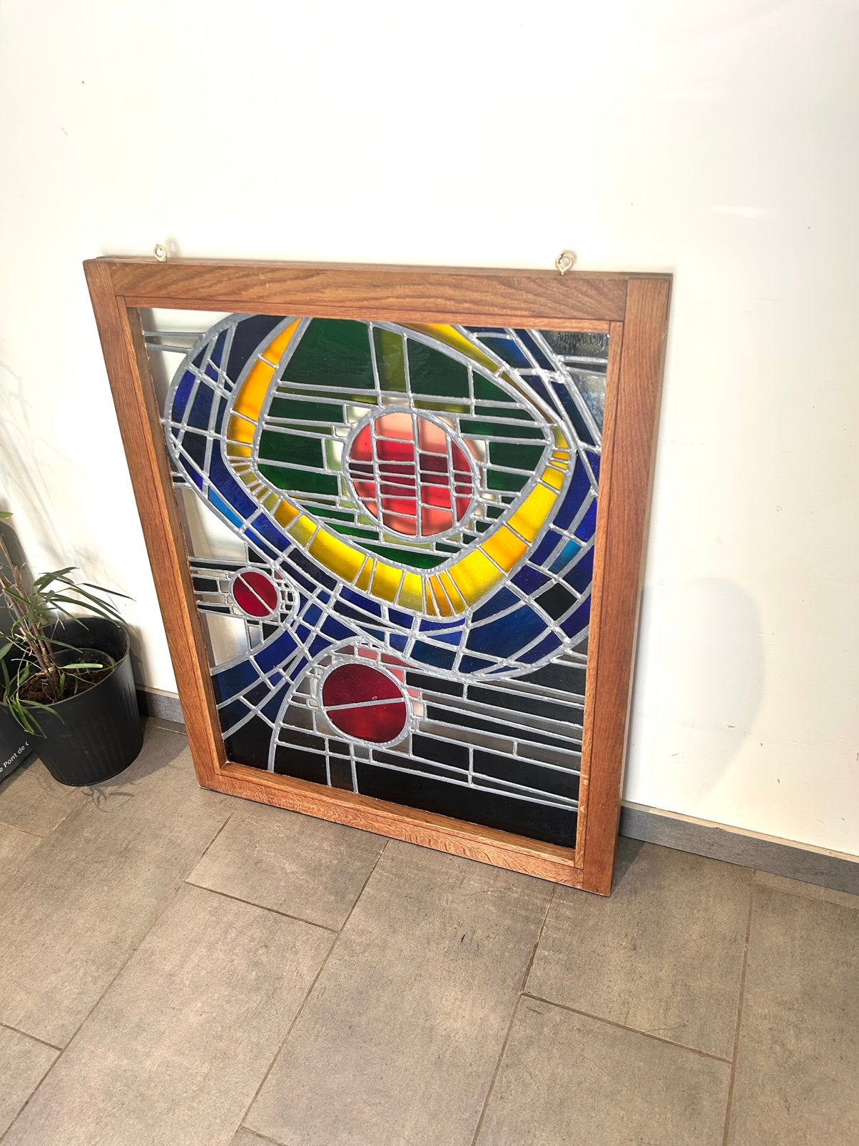 Glas in lood Meersman decorstuk, Antiek en Kunst, Kunst | Overige Kunst, Ophalen