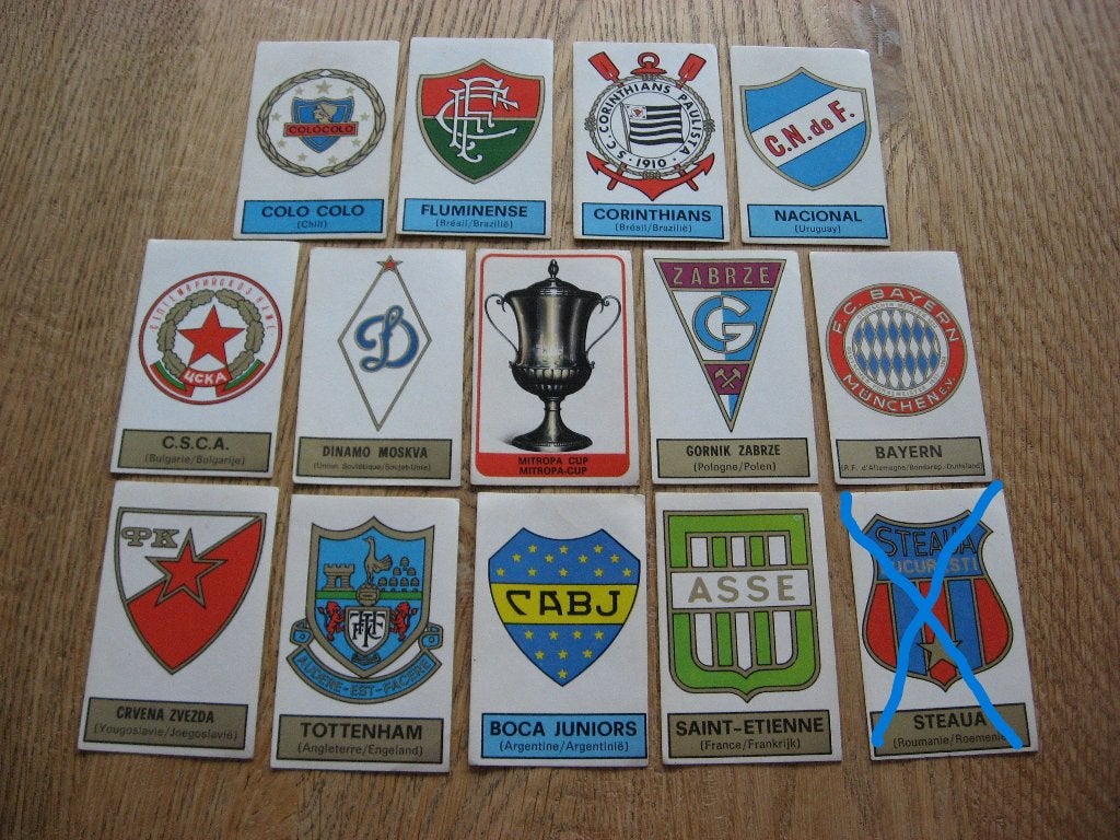 Emblemen Clubs Mitropa-Cup Football 1972-73 Panini Stickers, Ophalen of Verzenden, Nieuw, Meerdere stickers