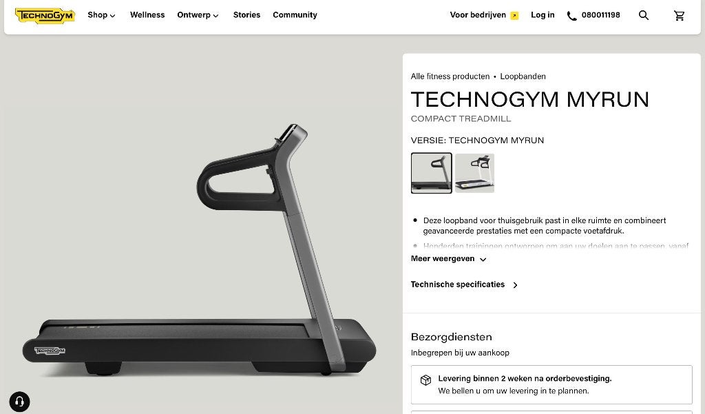 Technogym MyRun, Sport en Fitness, Ophalen, Zo goed als nieuw, Loopband