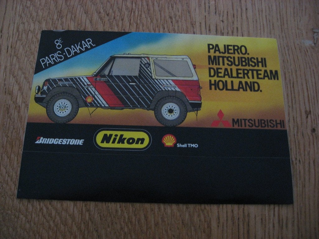 Paris-Dakar Pajero Mitsubishi Nikon Shell Bridgestone Sticke, Collections, Enlèvement ou Envoi, Neuf, Voiture ou Moto