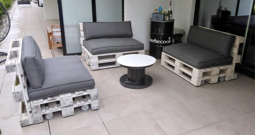 Pallet lounge, Tuin en Terras, Ophalen, Gebruikt, 6 zitplaatsen, Loungeset