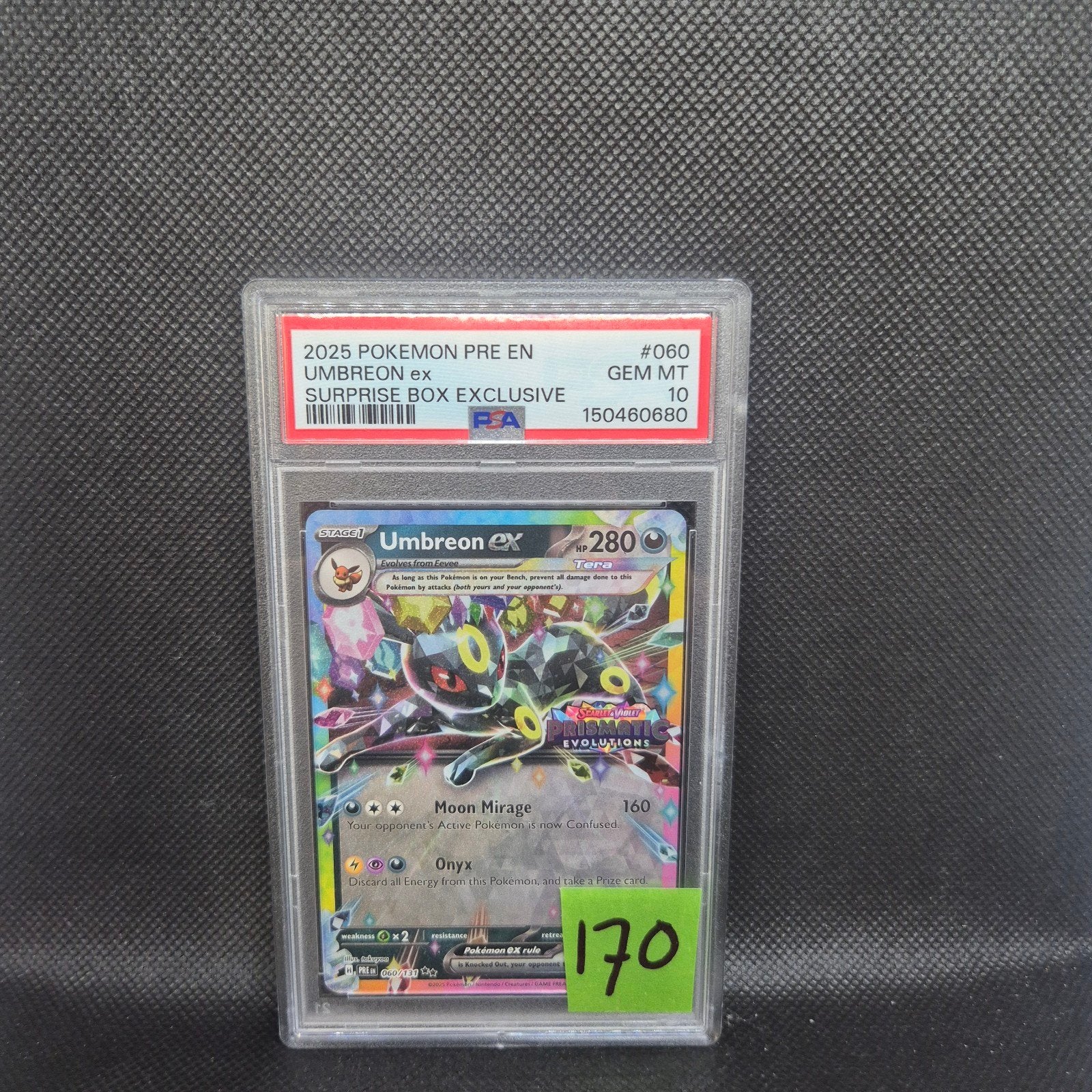 Umbreon Ex Prismatic Evolutions PSA 10, Enlèvement ou Envoi