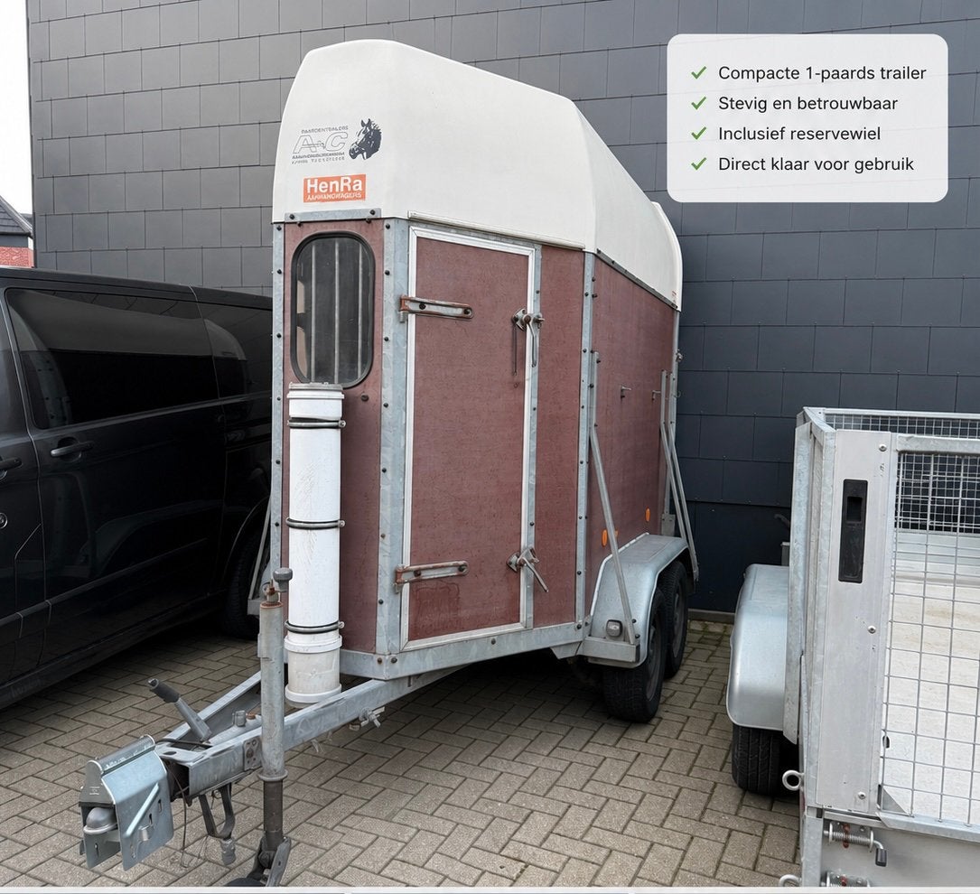 Henra 1 - paards paardentrailer – Zeer nette staat!, Ophalen, Zo goed als nieuw, Polyester