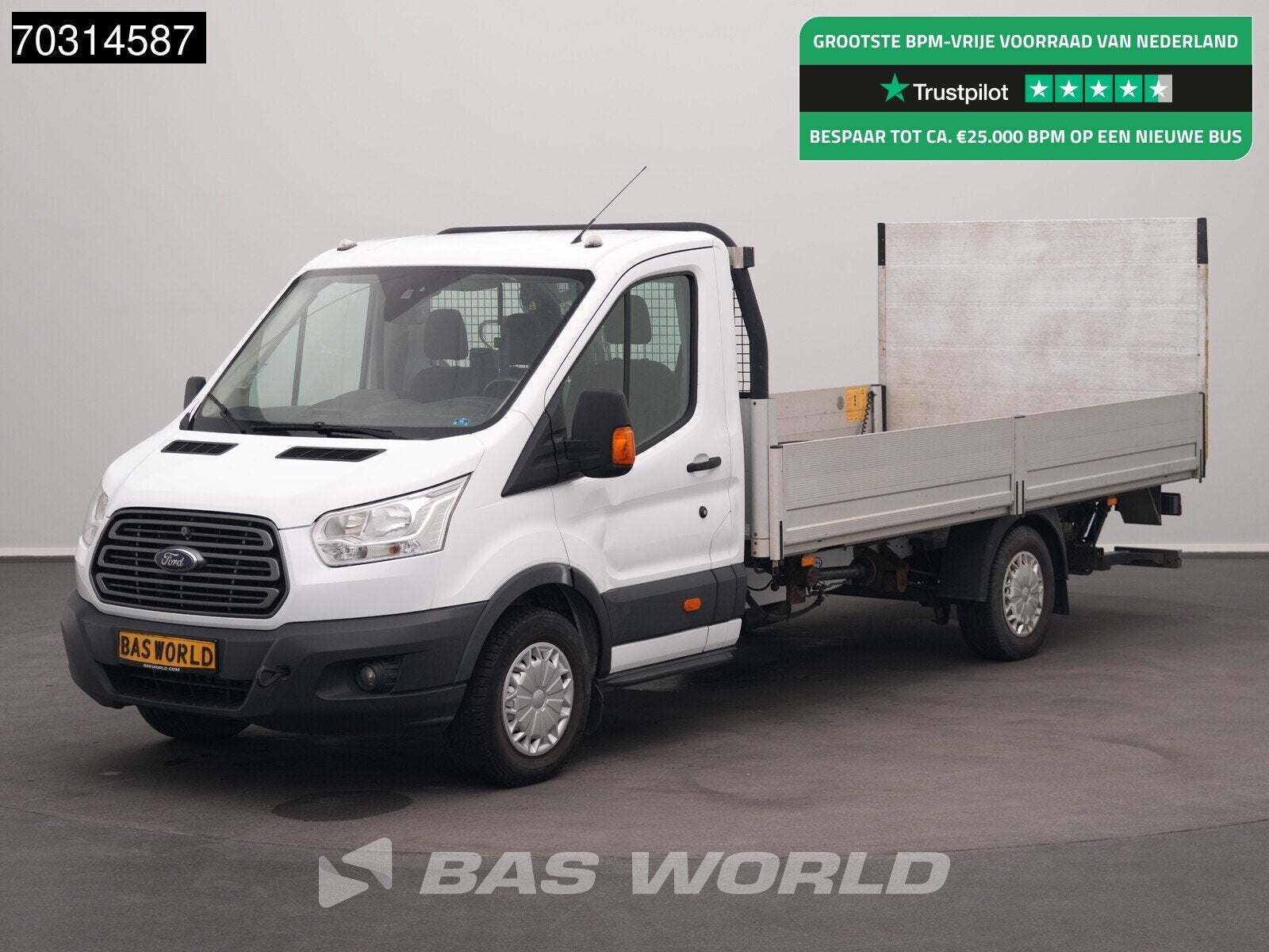 Ford Transit 155PK Kraanwagen HIAB 008T ENGINE PROBLEM Laadk, Auto's, Euro 5, 4 cilinders, Wit, 155 pk