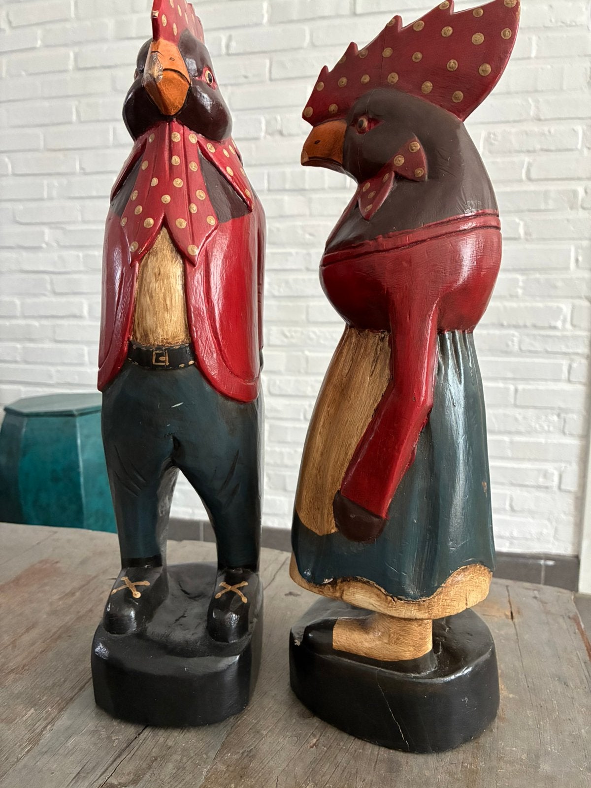 Houten decoratie kippen, Ophalen of Verzenden