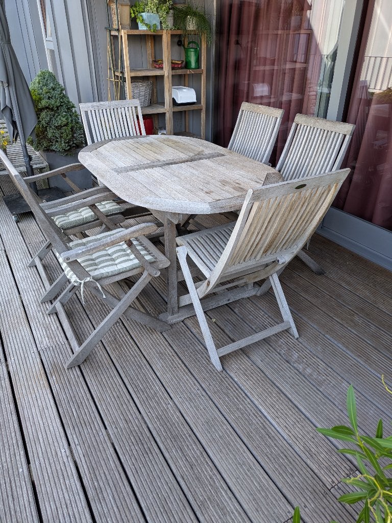 Teak-meubelen, Gebruikt, Ophalen of Verzenden, Ovaal, Hout