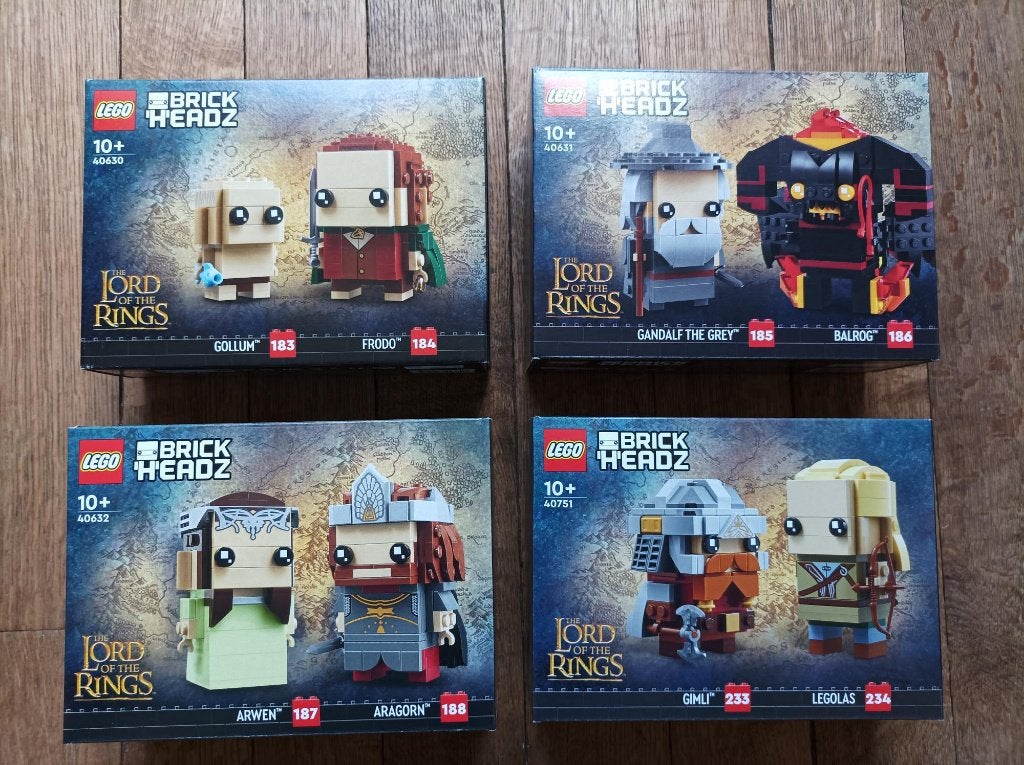 Onafscheidelijke set 4 Lego Brick Headz Lord of the Rings, Kinderen en Baby's, Speelgoed | Duplo en Lego, Nieuw, Lego, Complete set