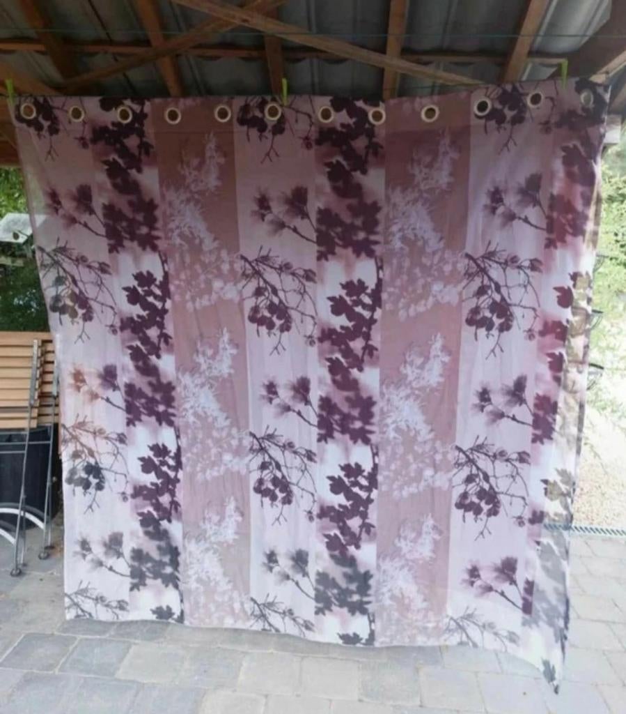 2 tentures composées d'un voile et d'une doublure ., Huis en Inrichting, Stoffering | Behang, Ophalen, Paars