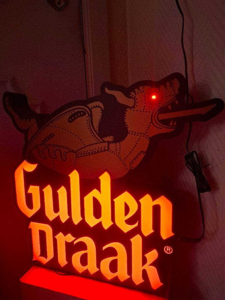 Nieuwe originele lichtreclame Gulden Draak, Ophalen of Verzenden, Nieuw, Lichtbak of (neon) lamp