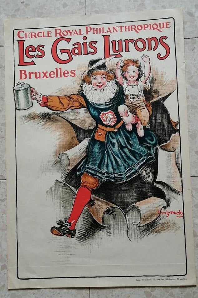 Affiche Cercle Royal Philanthropique, les Gais Lurons, Enlèvement ou Envoi, Comme neuf