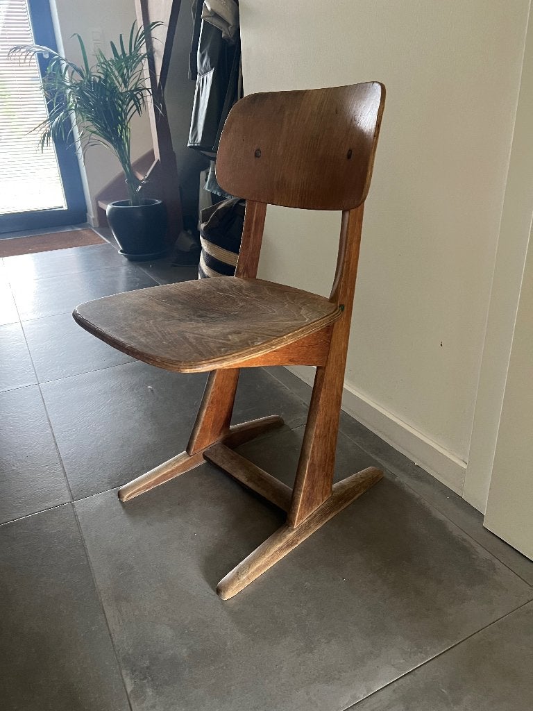 Vintage houten kinderstoeltje, Ophalen, Gebruikt, Bruin, Vintage