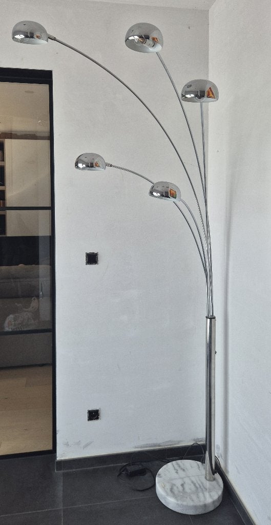 Staande lamp met marmeren voet, Ophalen, Metaal, Modern, 200 cm of meer