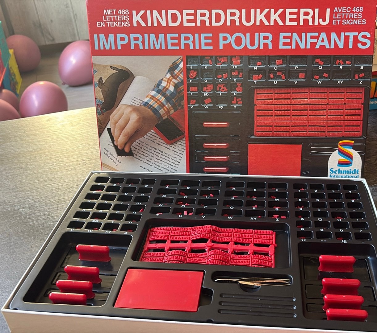 Vintage Schmidt Kinderdrukkerij - Met 468 Letters en Tekens, Enlèvement ou Envoi