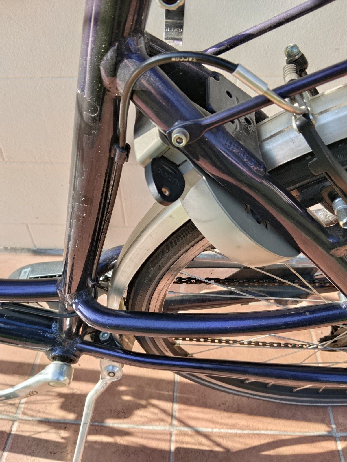 damesfiets oxford heel goede staat kleur zilver/paars, Fietsen en Brommers, Ophalen, Velgrem, Versnellingen, Zo goed als nieuw