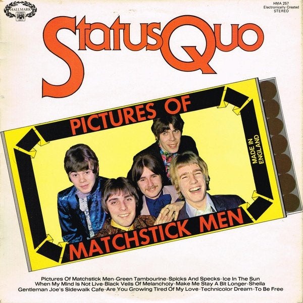 STATUS QUO PICTURES OF MATCHSTICK MEN, CD & DVD, Vinyles | Rock, Rock psychédélique, Enlèvement ou Envoi, Pochette photo, Comme neuf