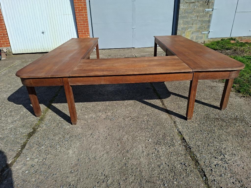 Table ancienne en bois de chêne, en forme de U., Enlèvement