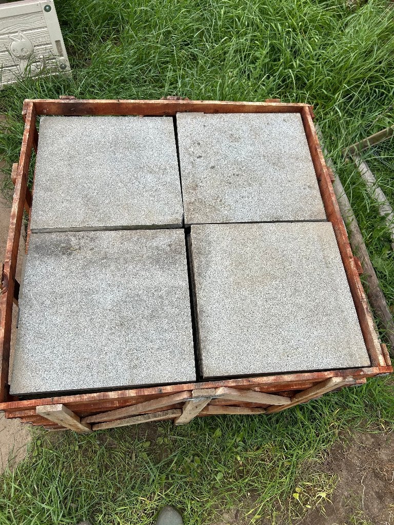 Terrastegels (20+ m2) + zwembadboorden, graniet, Ophalen, Gebruikt, Terrastegels, Natuursteen