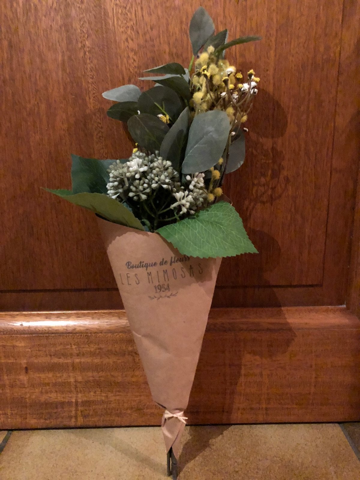 Bouquet de fleurs de mimosas artificielles vintage Neuf!!!, Maison & Meubles, Neuf, 40 cm, Enlèvement ou Envoi, Intérieur