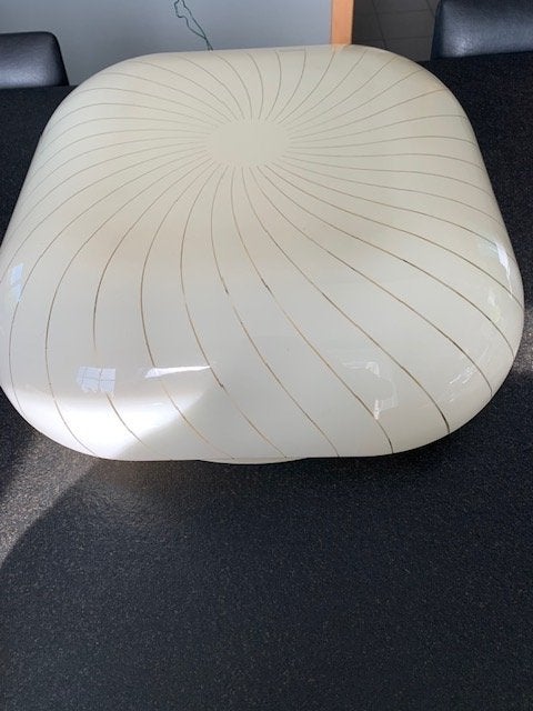 Vintage gestreepte acryl plafondlamp 47 x 47 cm, Huis en Inrichting, Ophalen, Kunststof, Gebruikt, Vintage