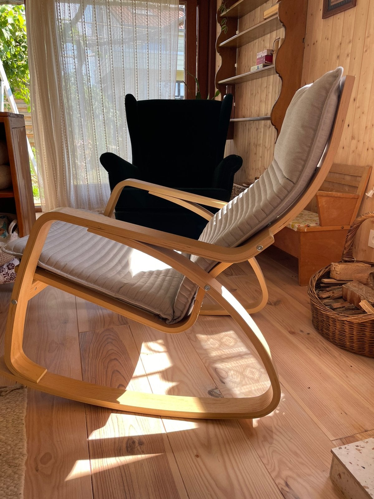 Schommelstoel fauteuil, Huis en Inrichting, Ophalen, Gebruikt, Stof