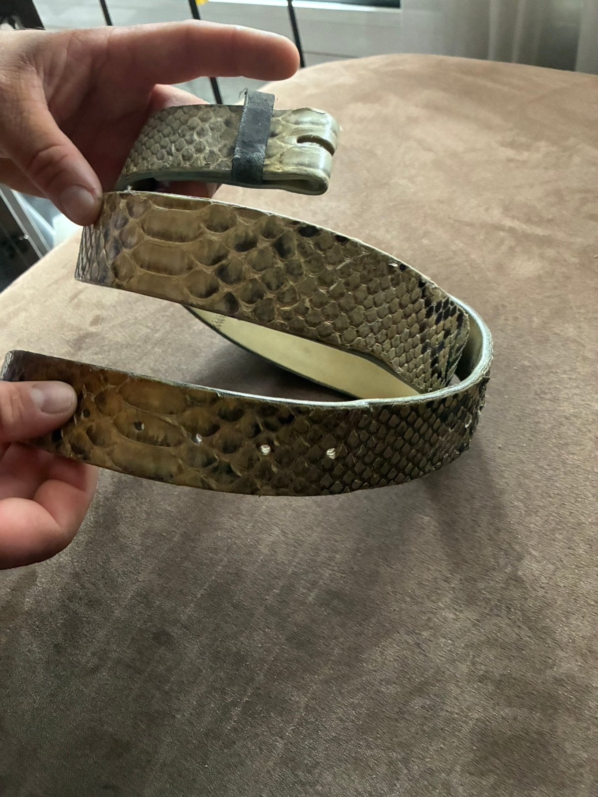 Riem in slangenleer, Kleding | Heren, Riemen en Ceintuurs, Ophalen, Gedragen, Riem of Ceintuur, Echt leder