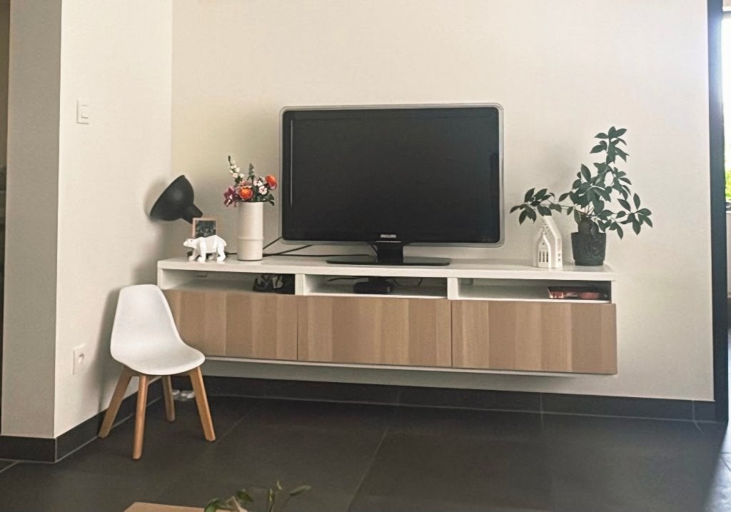 Set met wandkasten en tv-meubel, Ophalen, 150 tot 200 cm, Zo goed als nieuw, Minder dan 100 cm