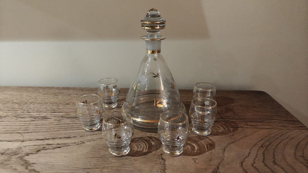 art-deco vintage glazen likeurset, Antiek en Kunst, Ophalen