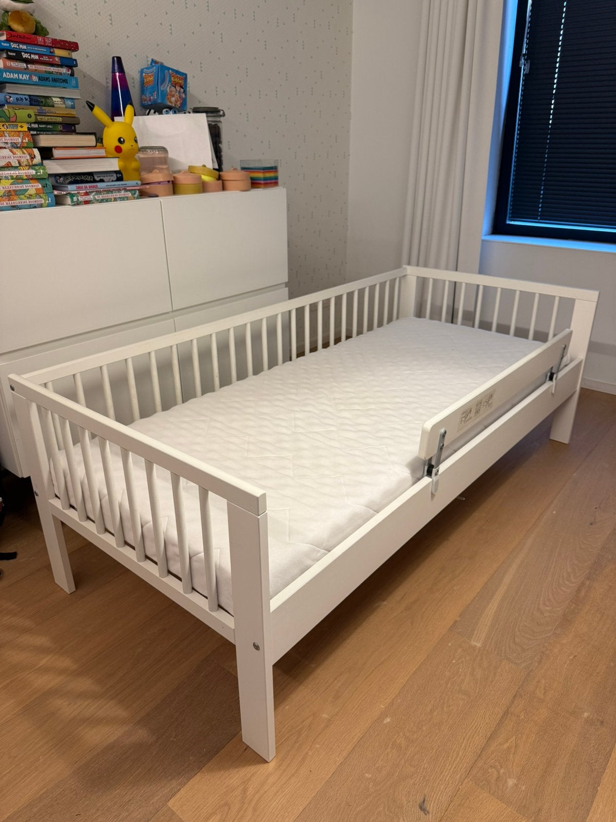 Peuterbed - 70x160 - plus zijsteun, Ophalen, Zo goed als nieuw, Lattenbodem