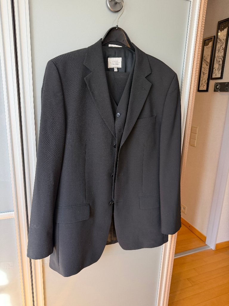 Zara 3-delig zwart kostuum maat 50, Vêtements | Hommes, Enlèvement ou Envoi, Comme neuf, Noir