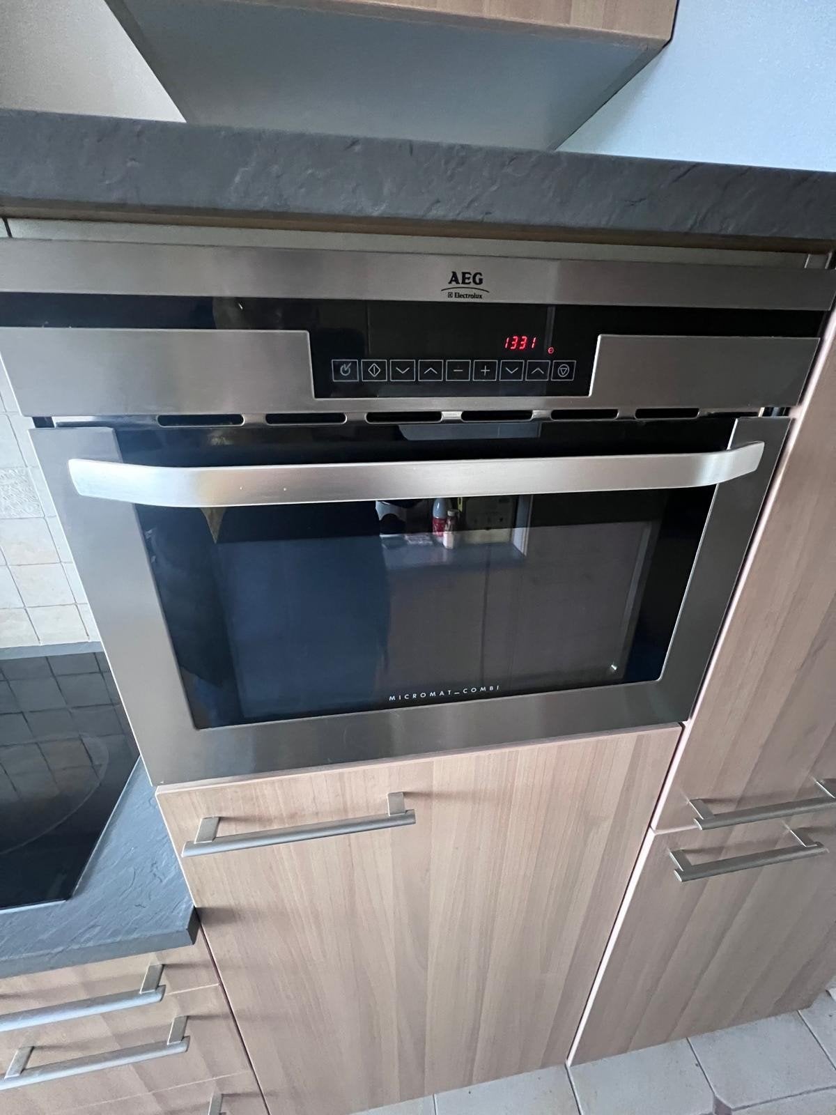 AEG roestvrijstalen combimagnetron, hoogte 45 cm, Ophalen, AEG