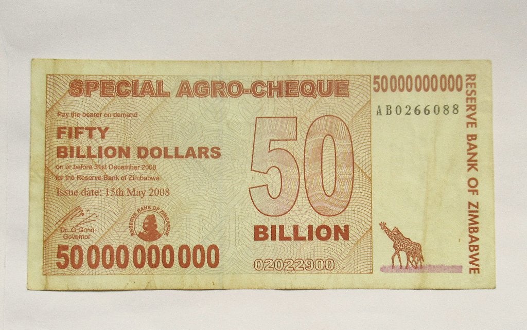 Zimbabwe 50 Billion Dollars 2008, Postzegels en Munten, Verzenden, Zimbabwe
