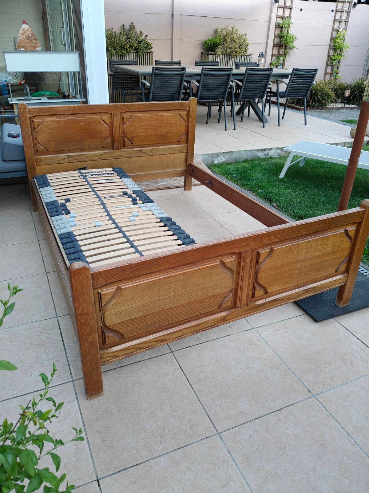 dubbelbed + nachtkastjes te koop, Ophalen, Gebruikt, 65 cm of meer, Minder dan 55 cm
