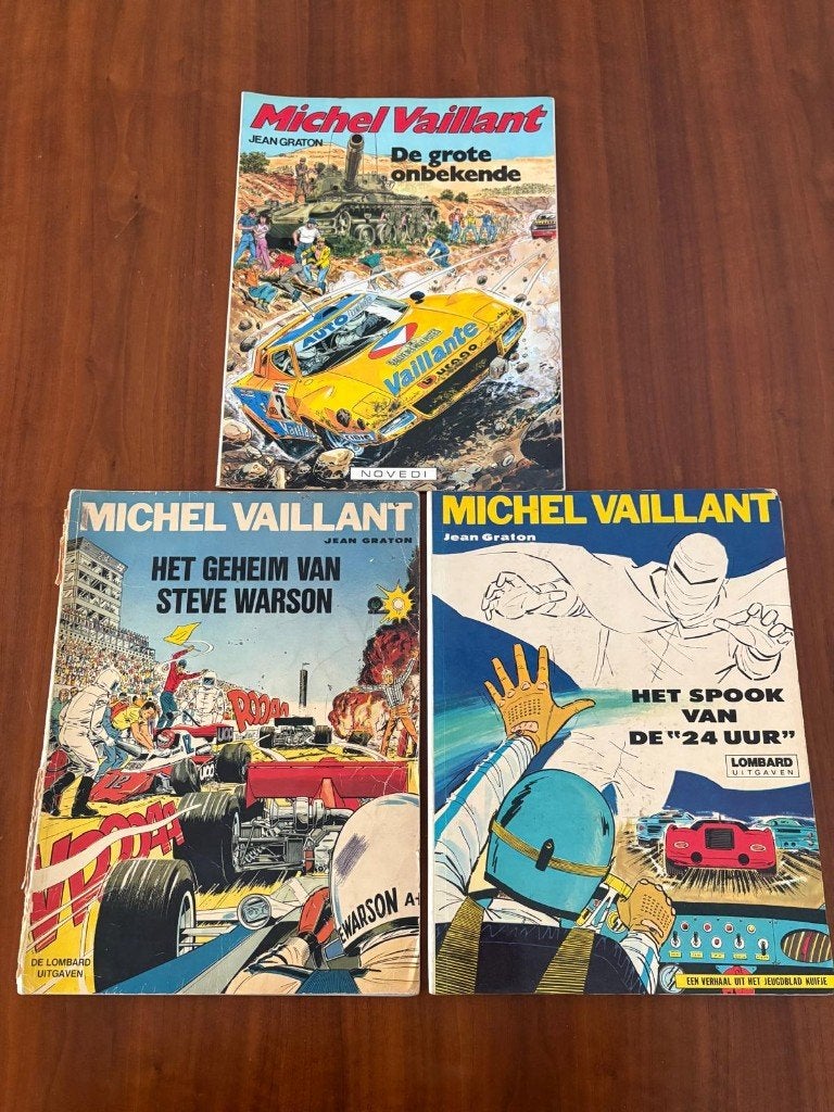 Lot van 3 Vintage Michel Vaillant Strips (Jean Graton), Boeken, Stripverhalen, Ophalen of Verzenden