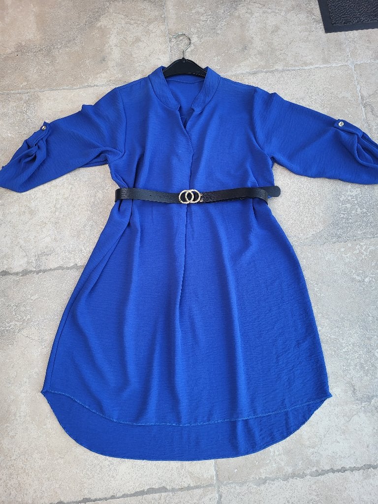 Mooie blauwe jurk mt Large, Taille 42/44 (L), Enlèvement ou Envoi, Lola & Liza, Comme neuf