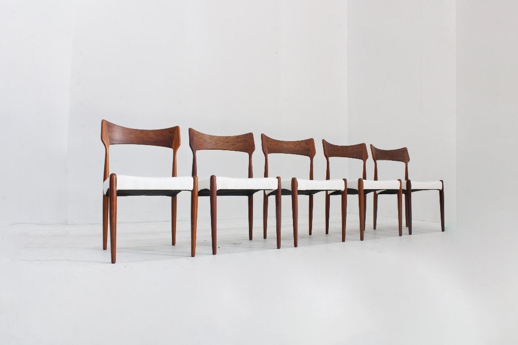 Set Vintage deense eetkamer stoelen Bernhard Petersen, Enlèvement ou Envoi