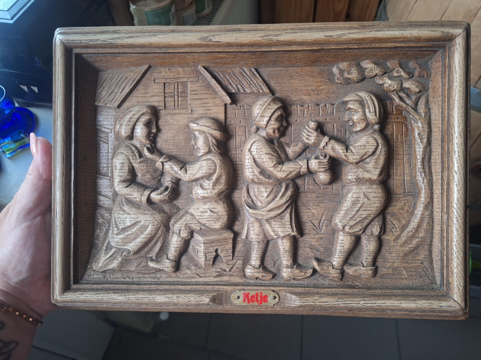 Ancien Bas-Relief Vintage « Ketje » par ORAC - Déco Bistrot, Collections, Enlèvement ou Envoi, Utilisé, Panneau publicitaire