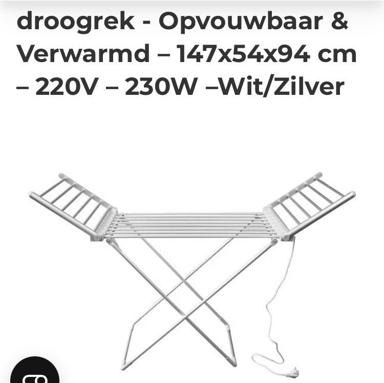Elektrisch droogrek, Tuin en Terras, Droogmolens en Wasrekken, Ophalen, Nieuw